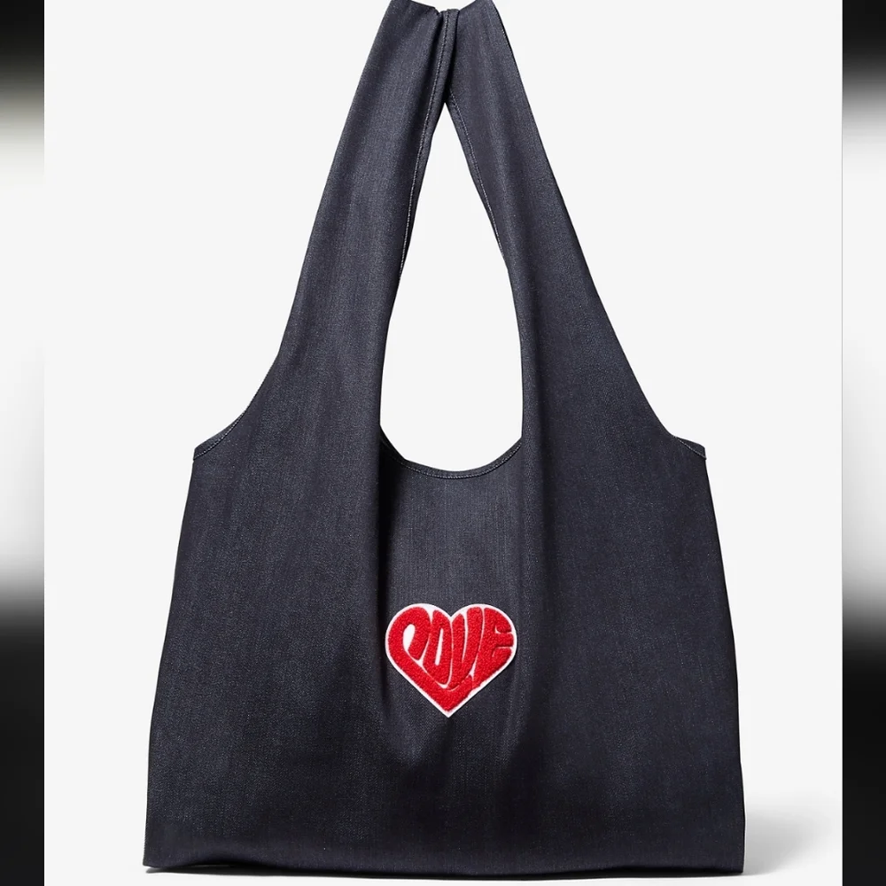 SALE Michael Kors Watch Hunger‎ Stop LOVE Blue Denim Tote 16.5